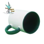 لیوان سرامیکی دسته و داخل سبز - Image 2