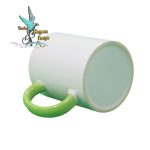 لیوان سرامیکی دسته و داخل سبز روشن - Image 3