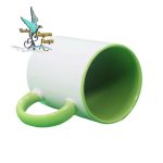 لیوان سرامیکی دسته و داخل سبز روشن - Image 2