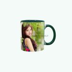 لیوان سرامیکی دسته و داخل سبز - Image 4